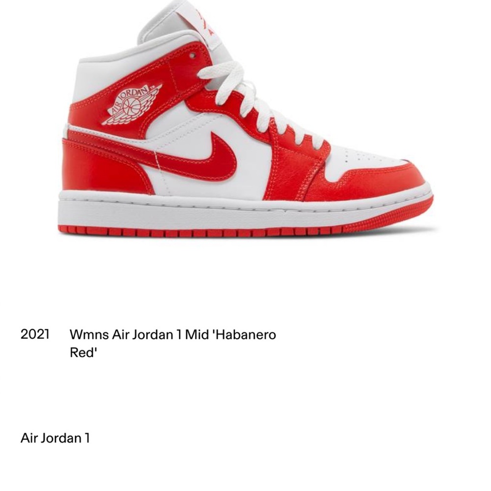 Jordan 1 Mid Habanero - Red/White